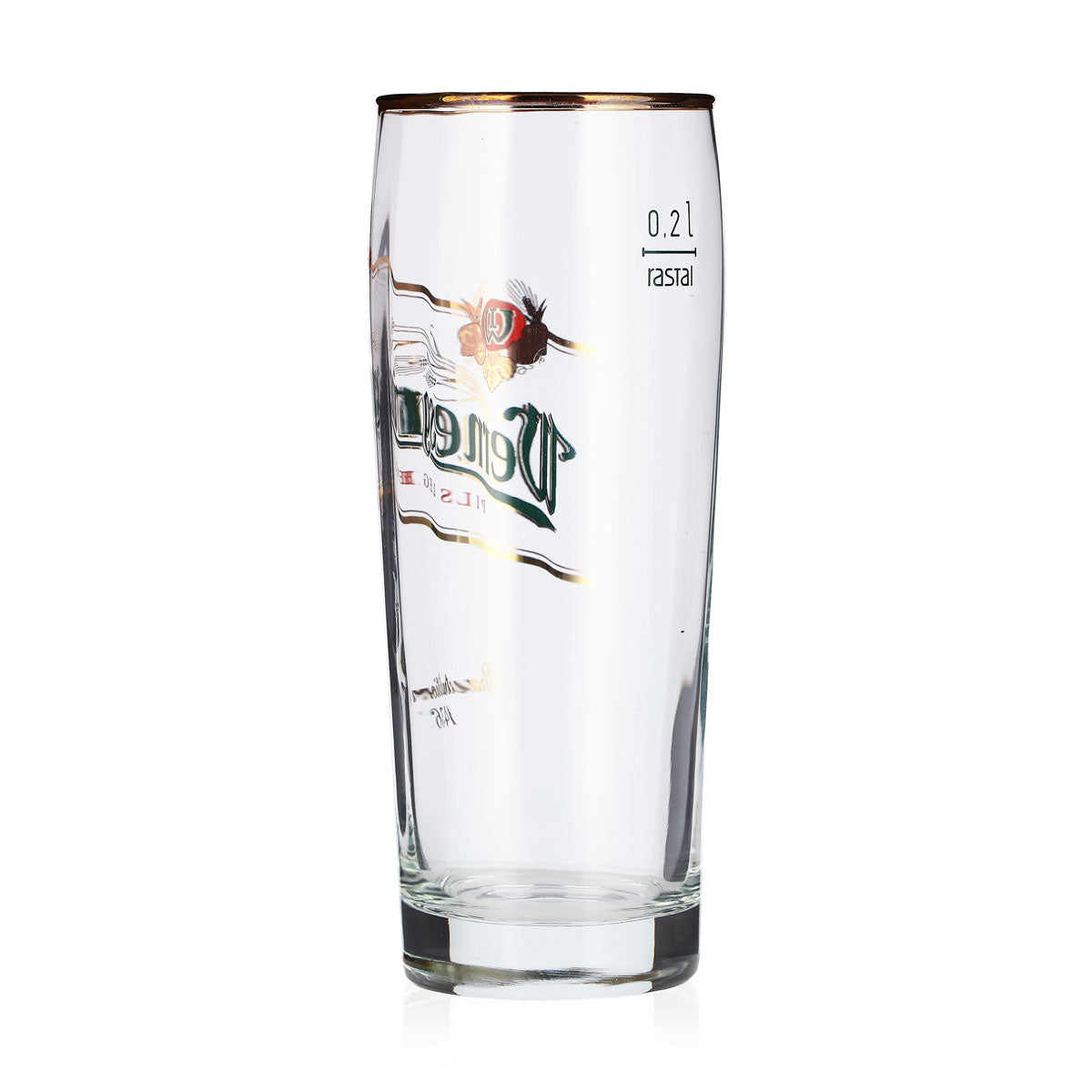 6 verres à bière Wernesgrüner de 0,2 l, à bord doré, modèle Rastal – Vue 4