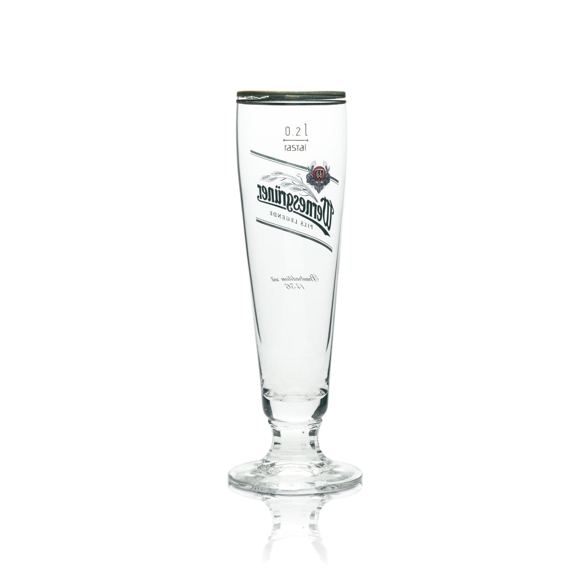 6 verres à bière Wernesgrüner 0,2 l, forme tulipe, légende « Rastal », bar à bière – Vue 3