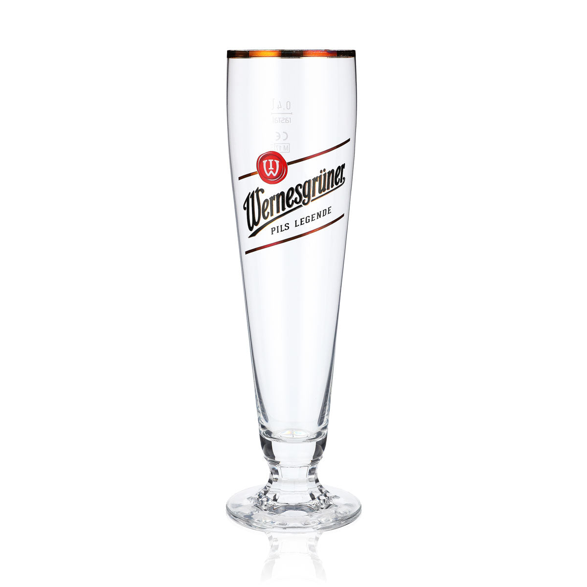 6 verres à bière Wernesgrüner Verres à bière en forme de coupe 0,4 l avec bord doré Tulipe – Vue 2