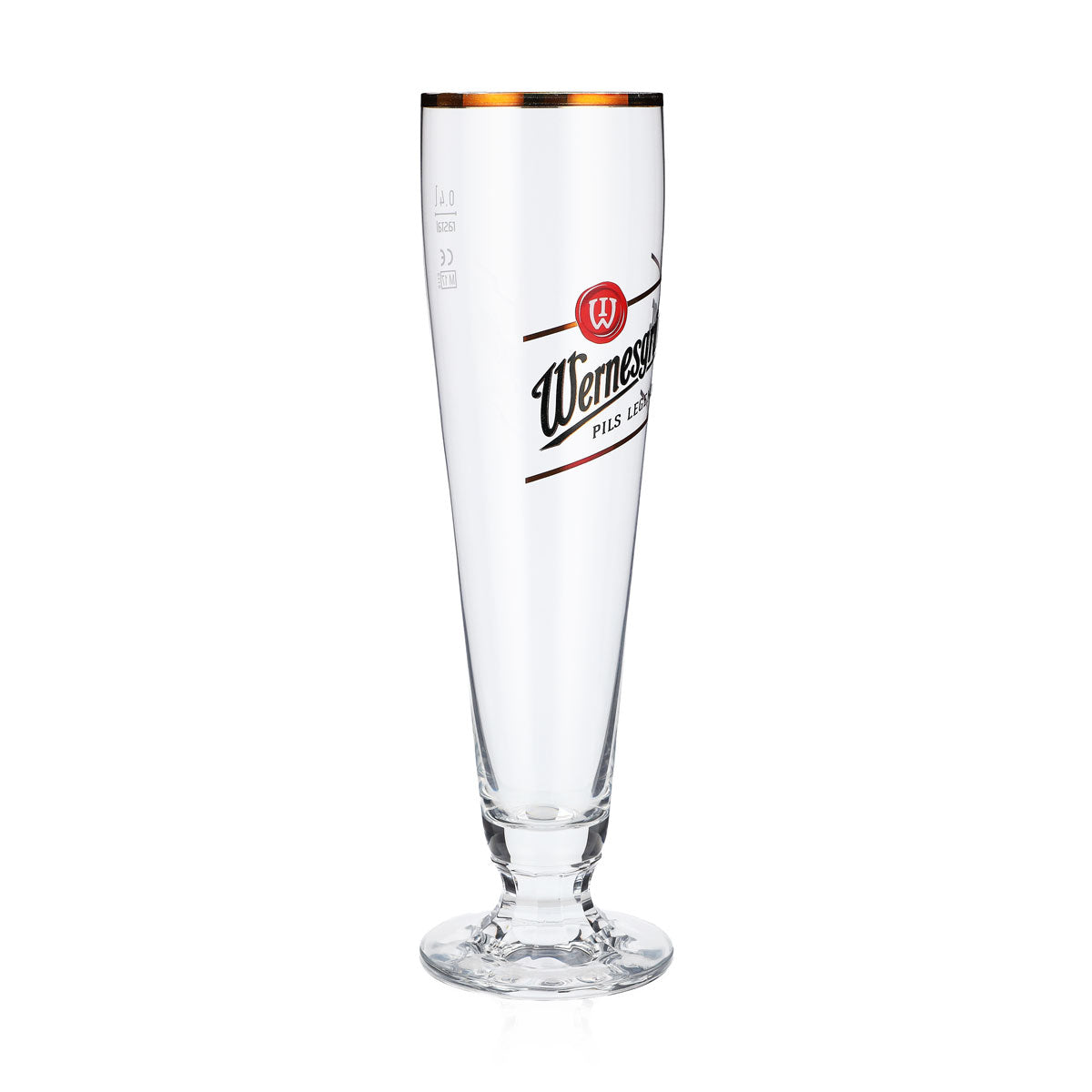 6 verres à bière Wernesgrüner Verres à bière en forme de coupe 0,4 l avec bord doré Tulipe – Vue 3