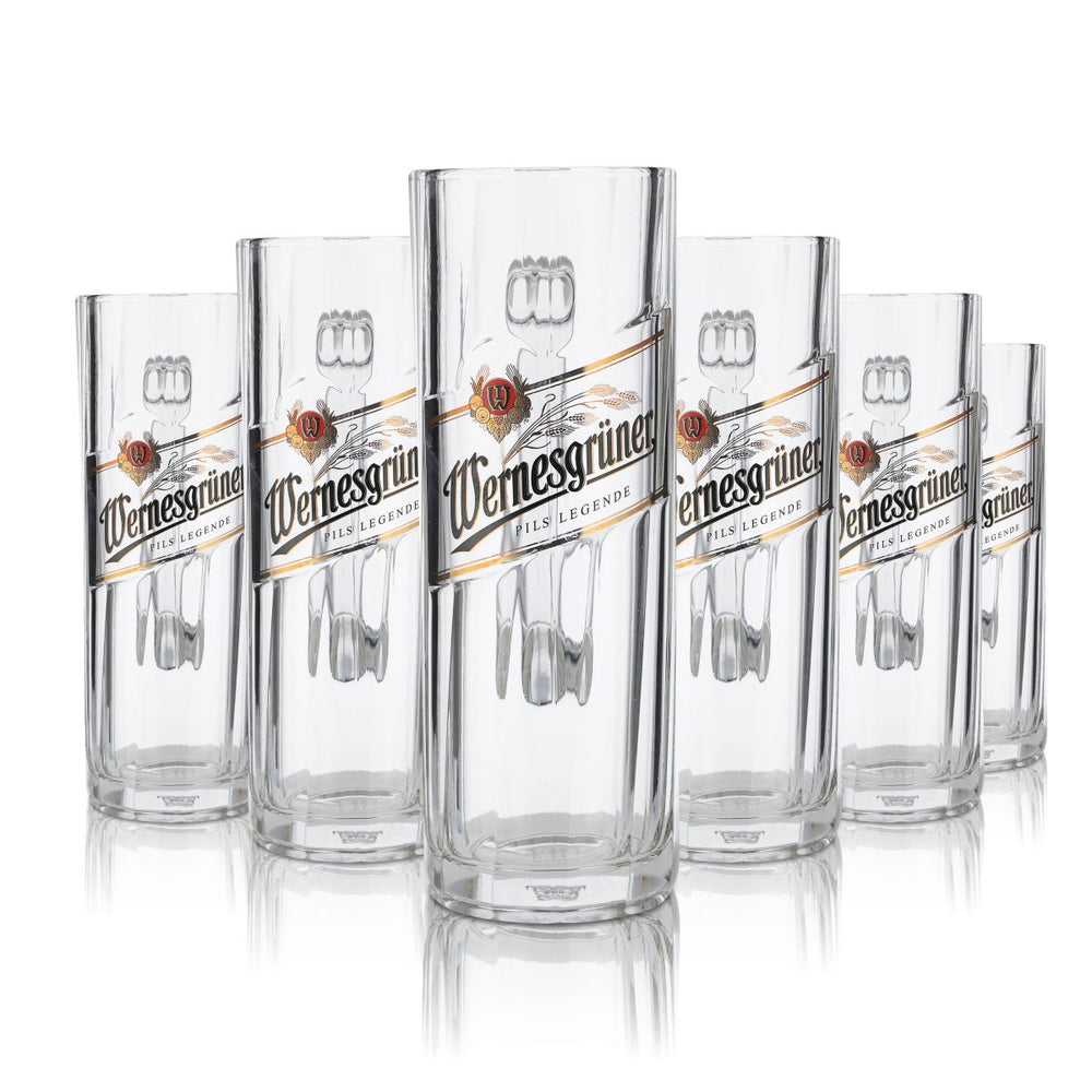 6x Wernesgrüner verre 0,3l chope à bière Humpen Seidel Set de verres de brasserie Pilsener