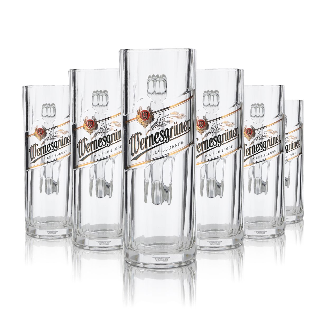6x Wernesgrüner verre 0,3l chope à bière Humpen Seidel Set de verres de brasserie Pilsener
