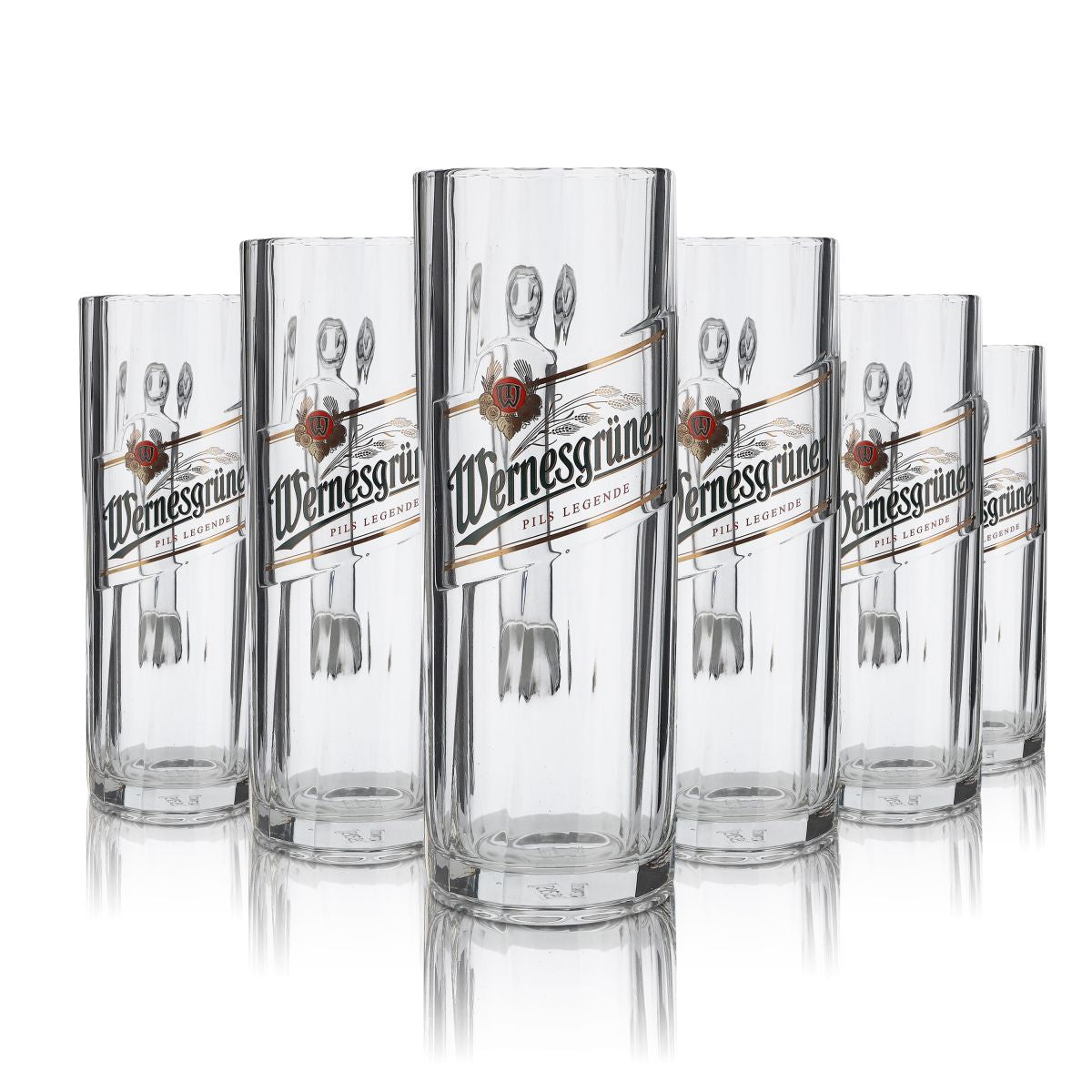6x Wernesgrüner verre 0,4l chope de bière verre à anse Pilsener Seidel set de verres