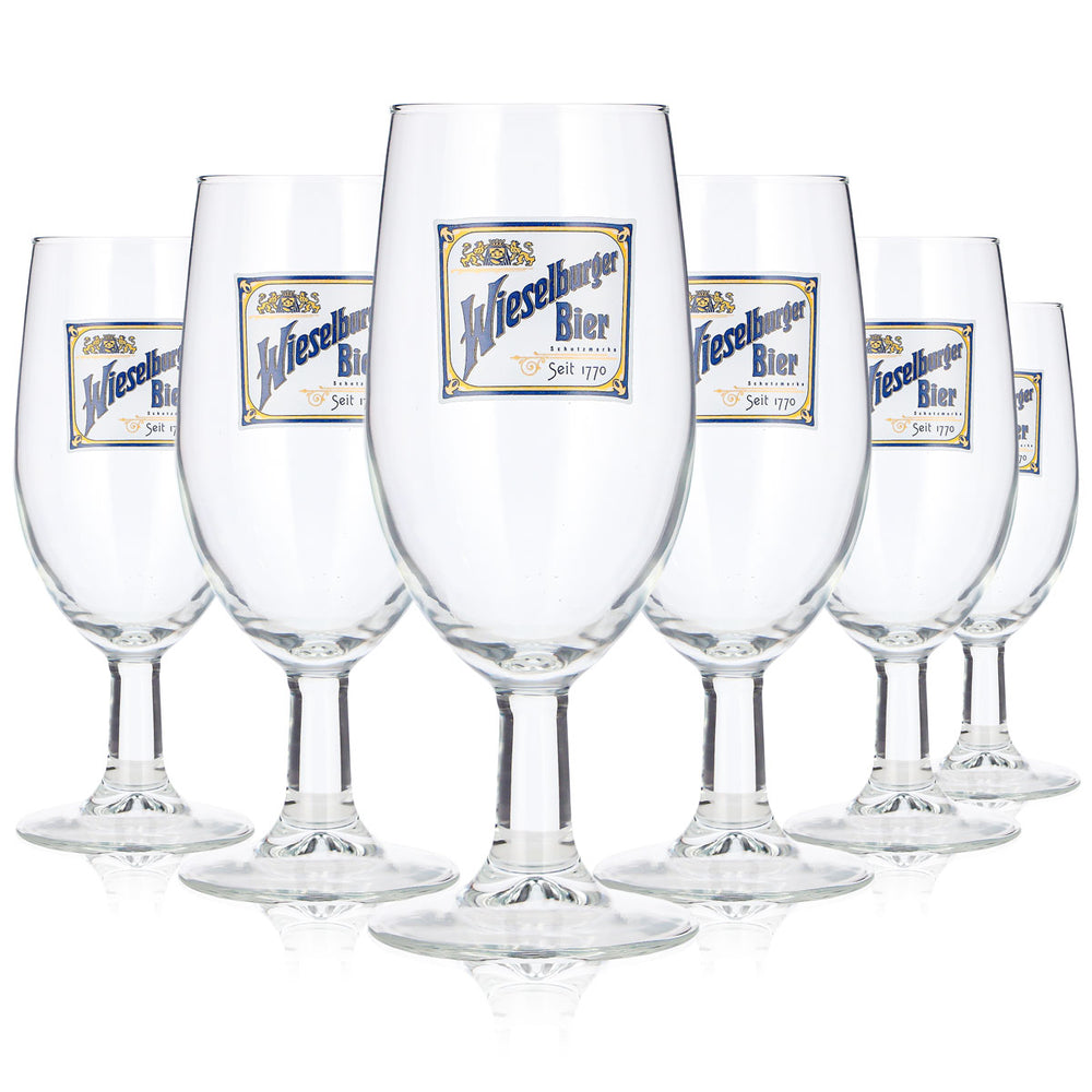 Lot de 6 verres à bière Wieselburger de 0,25 l, modèle « Pokal », marque déposée depuis 1770 (lot de 6)