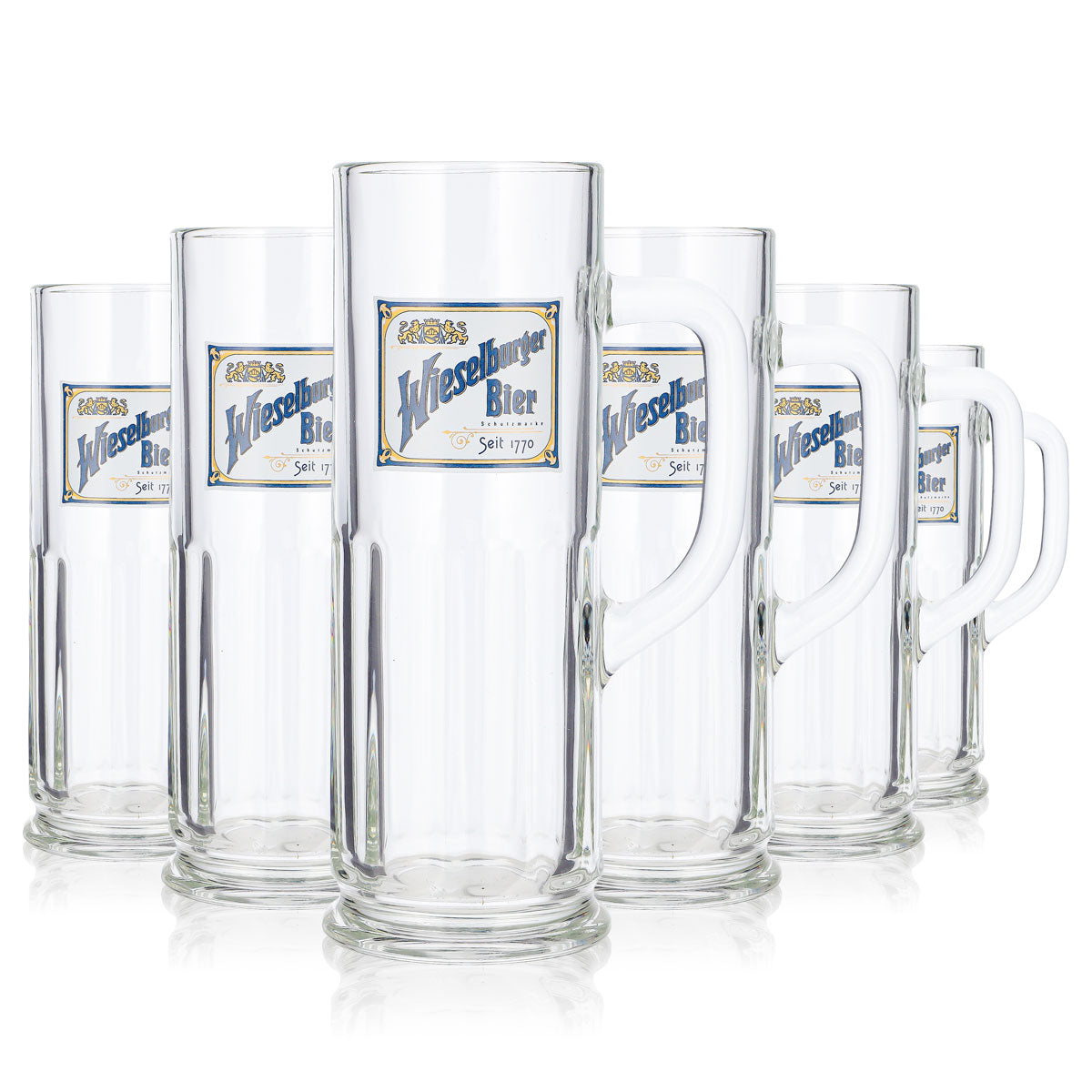 Lot de 6 verres à bière Wieselburger de 0,3 l, modèle « Krug », marque déposée Sahm depuis 1770 (lot de 6)
