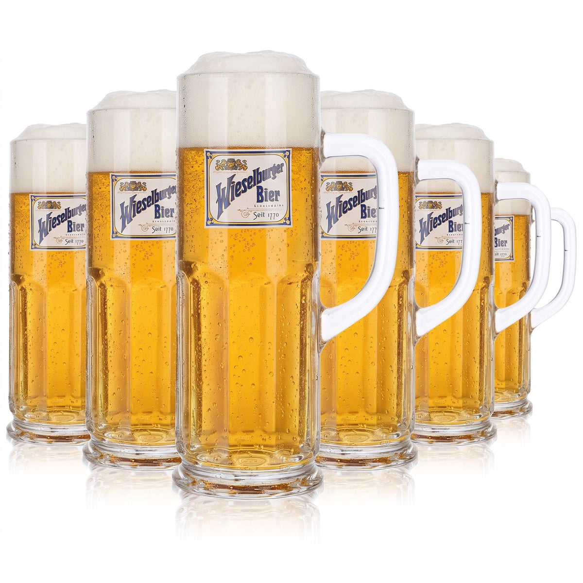 Lot de 6 verres à bière Wieselburger de 0,5 l, modèle « Seit 1770 Seidel Sahm »