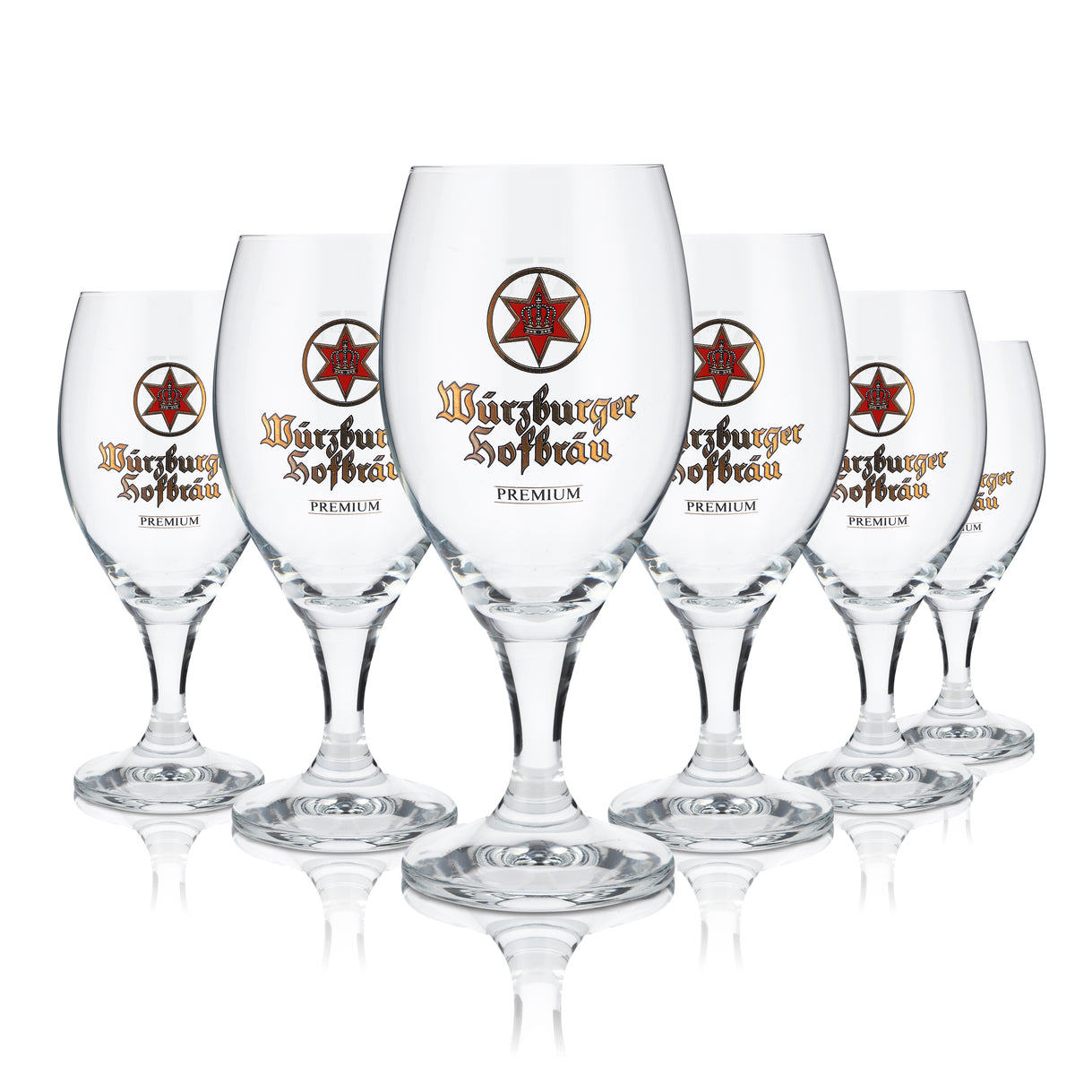 6x Würzburger Hofbräu verre à bière 0,25l verre à champignon tulipe set de verres Gastro Chêne – Vue 4