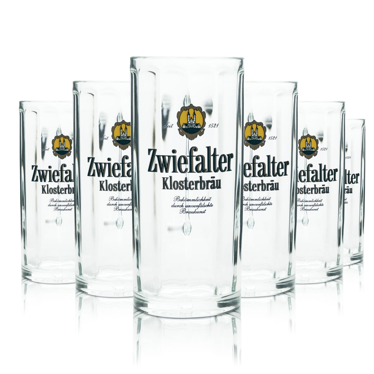 6 verres à bière Zwiefalter 0,4 l, chope Klosterbräu Moldau Sahm Seidel avec anse