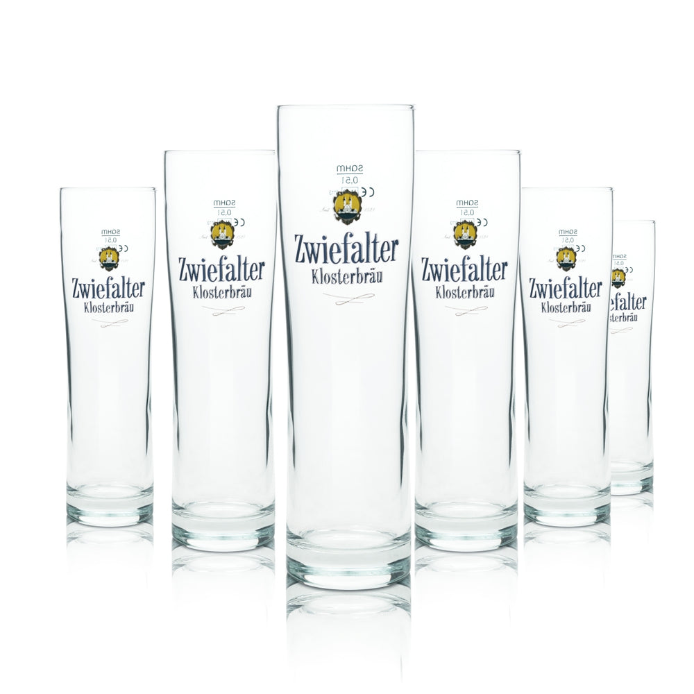 6 verres à bière Zwiefalter 0,5 l, gobelets Klosterbräu Sinus Sahm Willi Tulpe