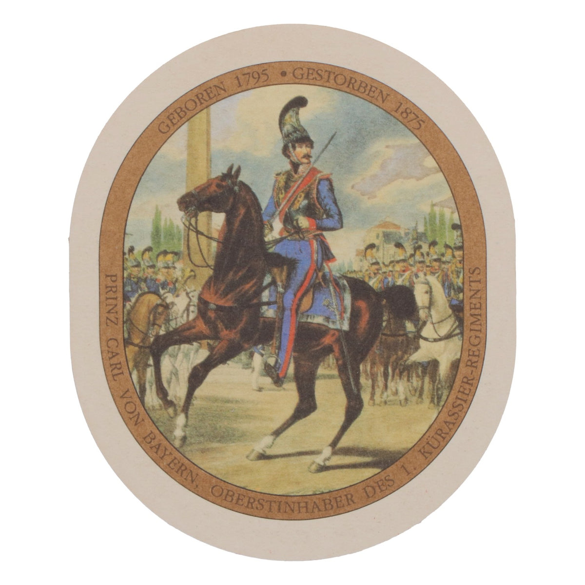 70 sous-verres « König Ludwig » foncés, avec le prince Carl au verso