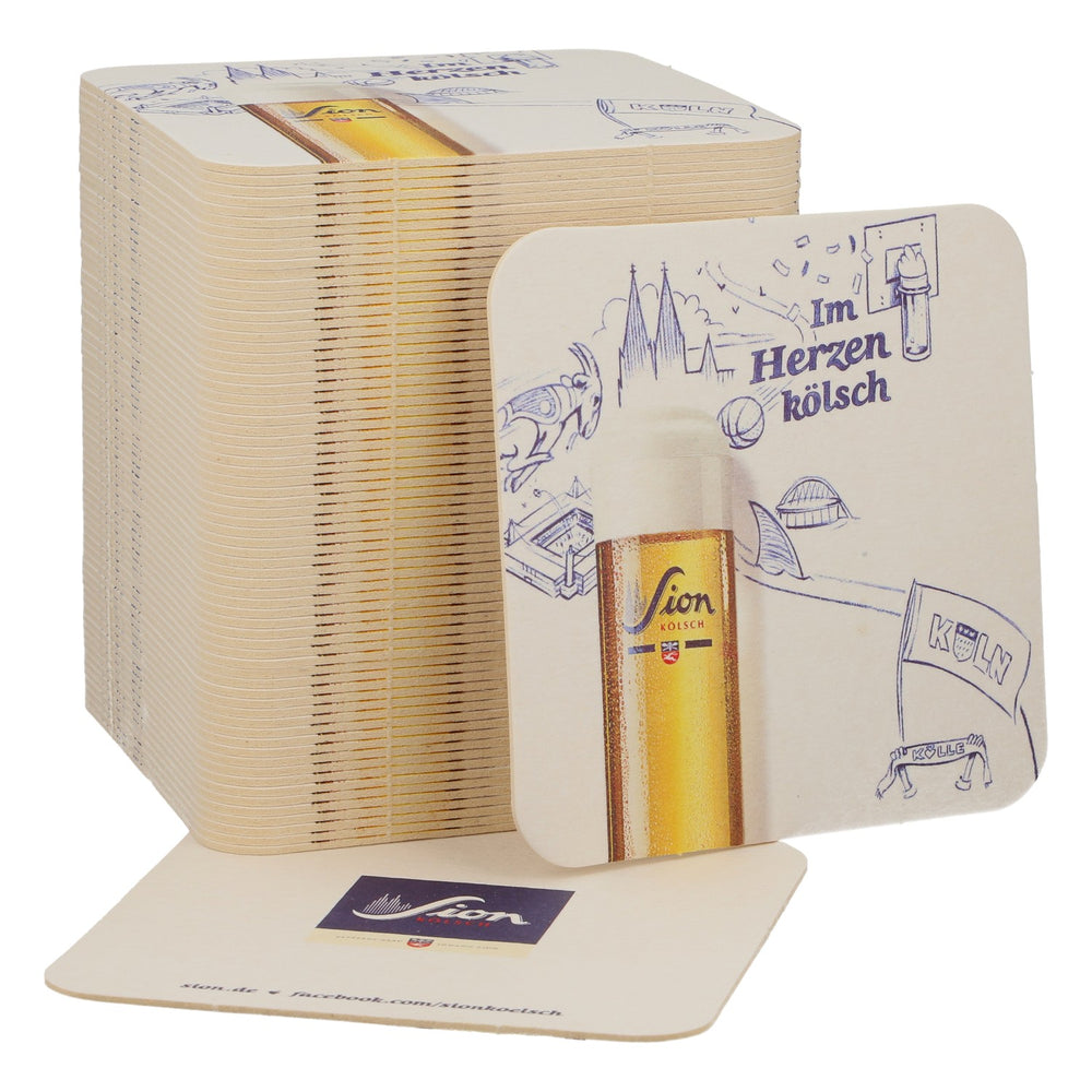 70 sous-verres « Sion Kölsch » – Accessoires de bar authentiques de Cologne