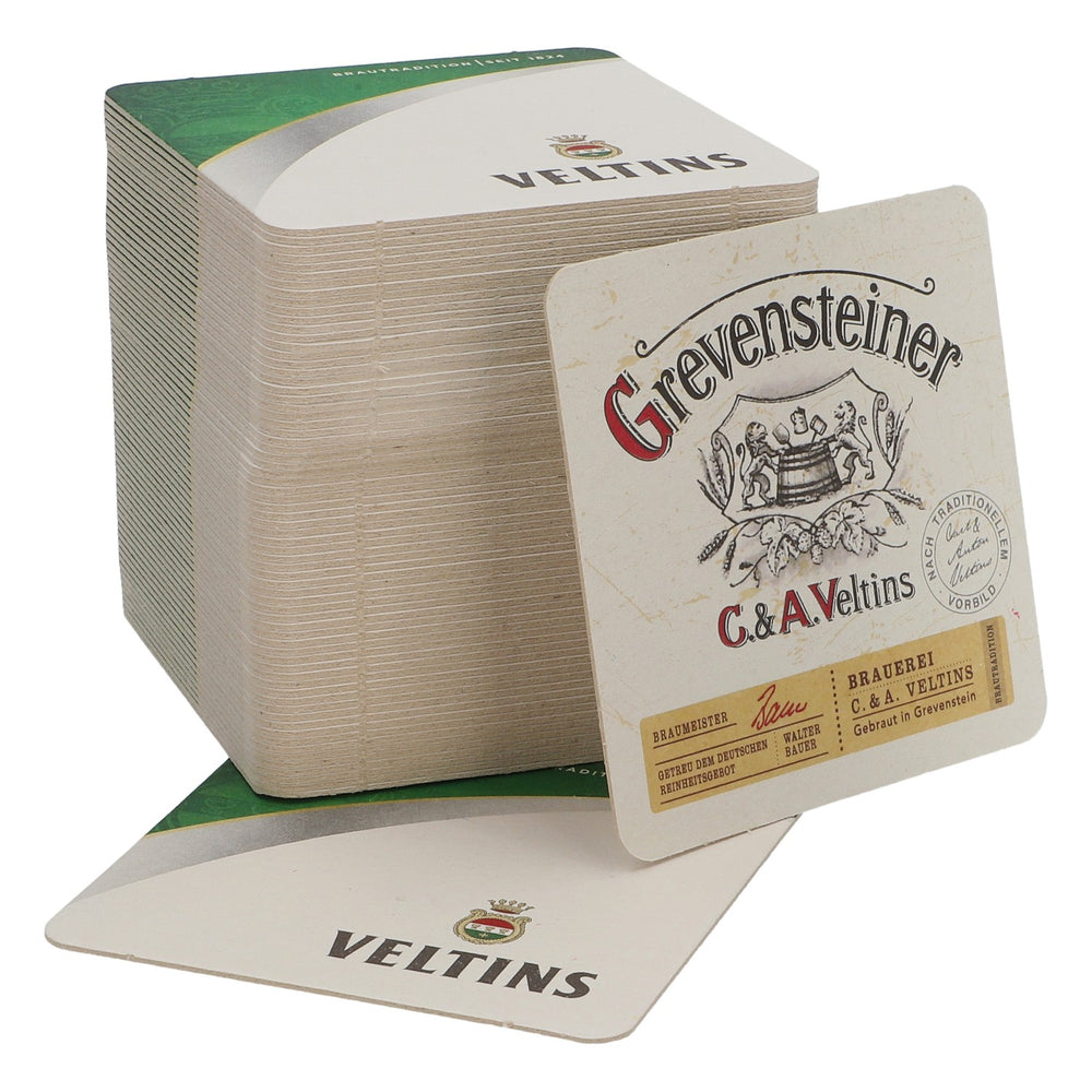 70x sous-verres en carton Veltins Bier sous-verres en verre Veltins/Grevensteiner 9x9cm