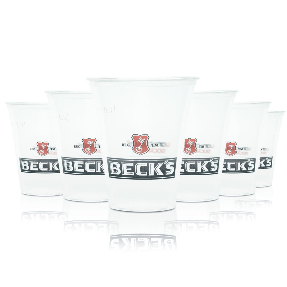 75x gobelets jetables en plastique Becks, verre 0,3 l, gobelets à bière en plastique, verres, fête