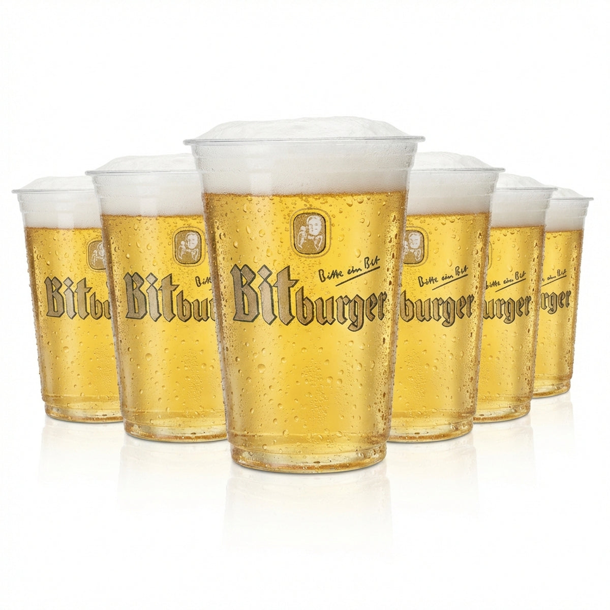 80 gobelets Bitburger 0,25 l en plastique jetables, calibrés, pour bière, produits biologiques