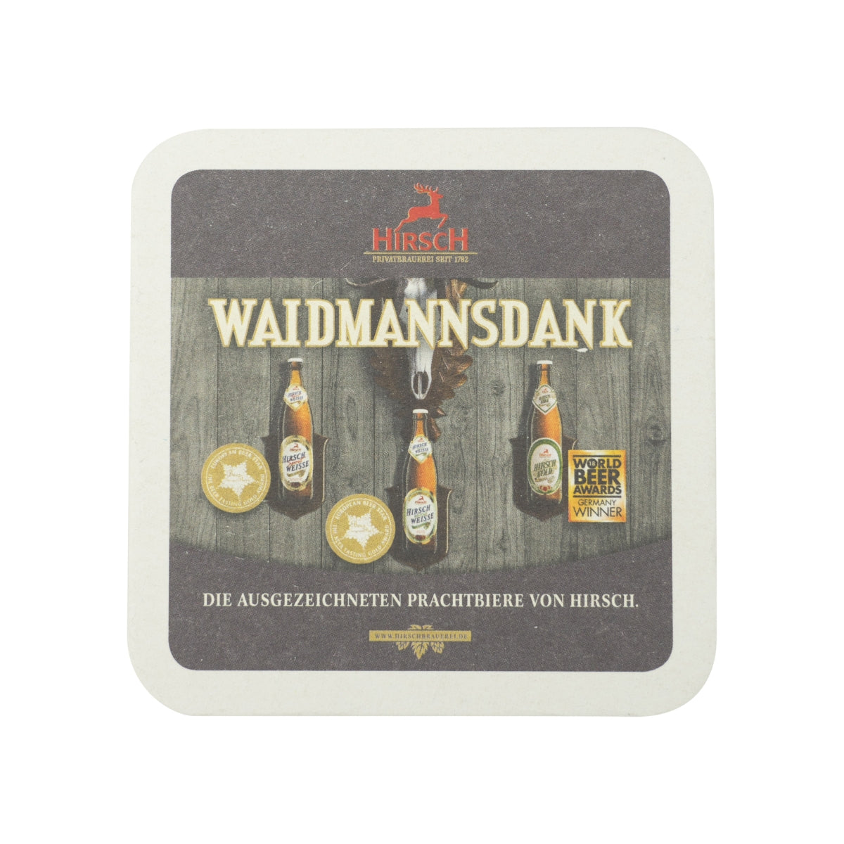 80 sous-verres à bière Hirschbräu 10 x 10 cm Waidmannsdank Sous-verres pour verres Gastro