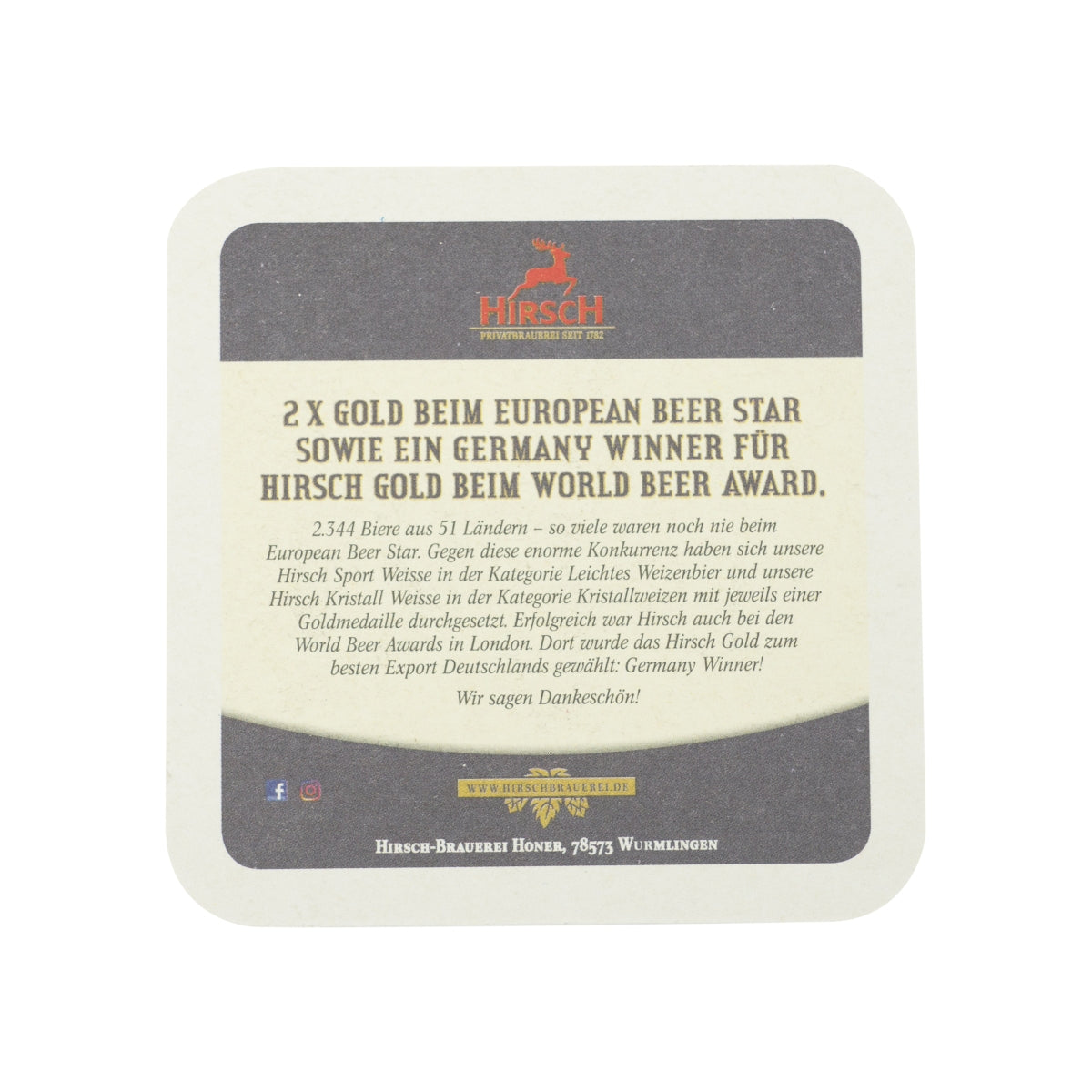 80 sous-verres à bière Hirschbräu 10 x 10 cm Waidmannsdank Sous-verres pour verres Gastro – Vue 2