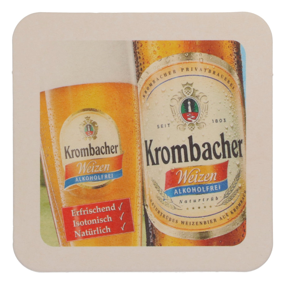 80x sous-verres Krombacher sous-verres en verre accessoires de bar bière blanche sans alcool – Vue 3