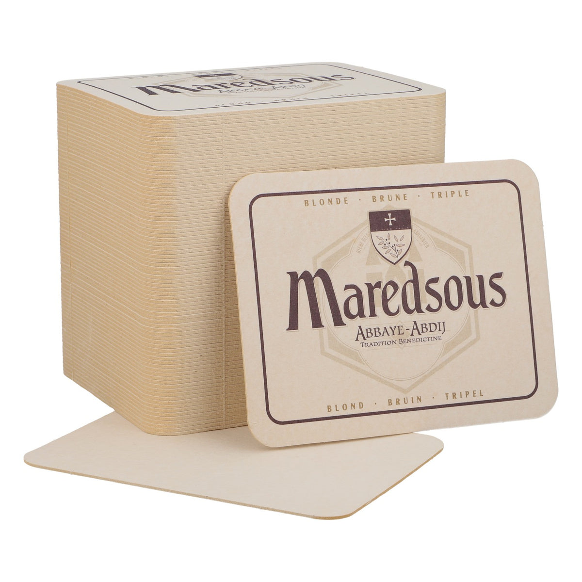 80x sous-verres Maredsous sous-verres sous-verres en verre accessoires de bar 11,5x9 cm