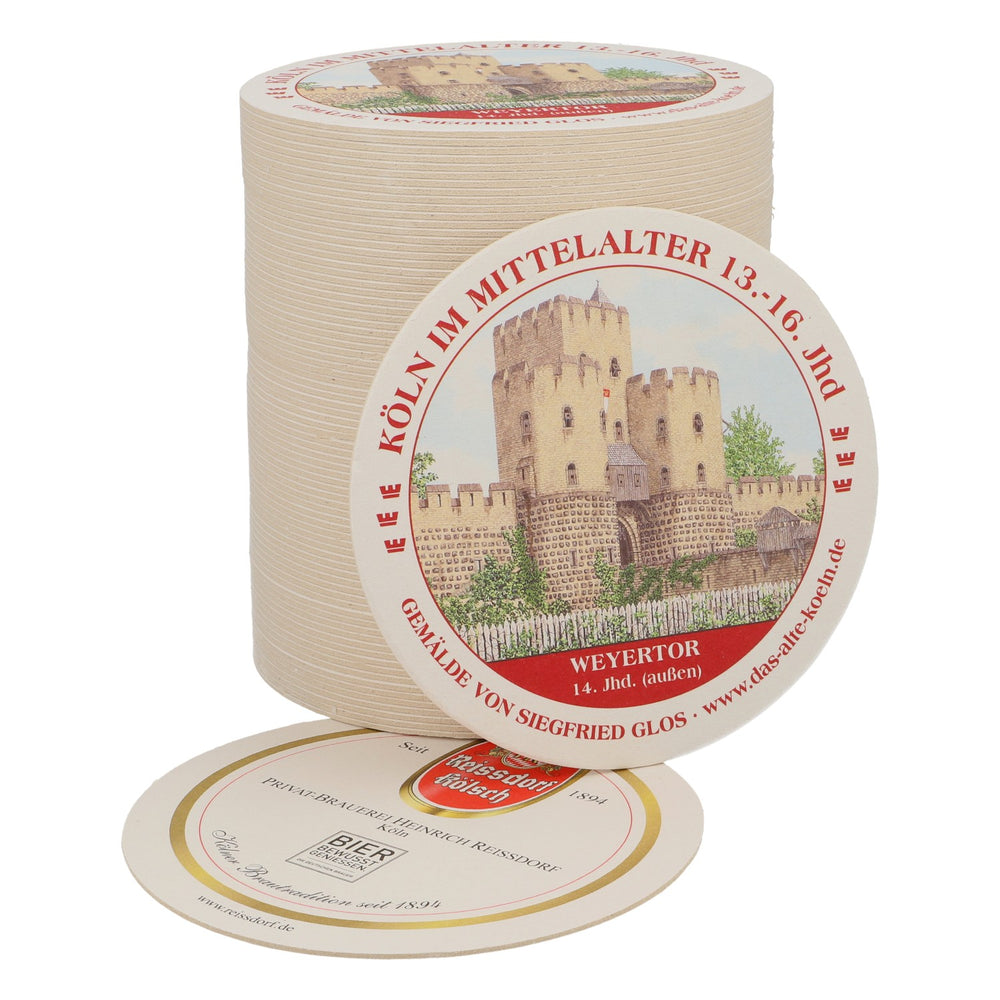 80x sous-verres Reissdorf « Cologne au Moyen Âge » Weyertor (extérieur)