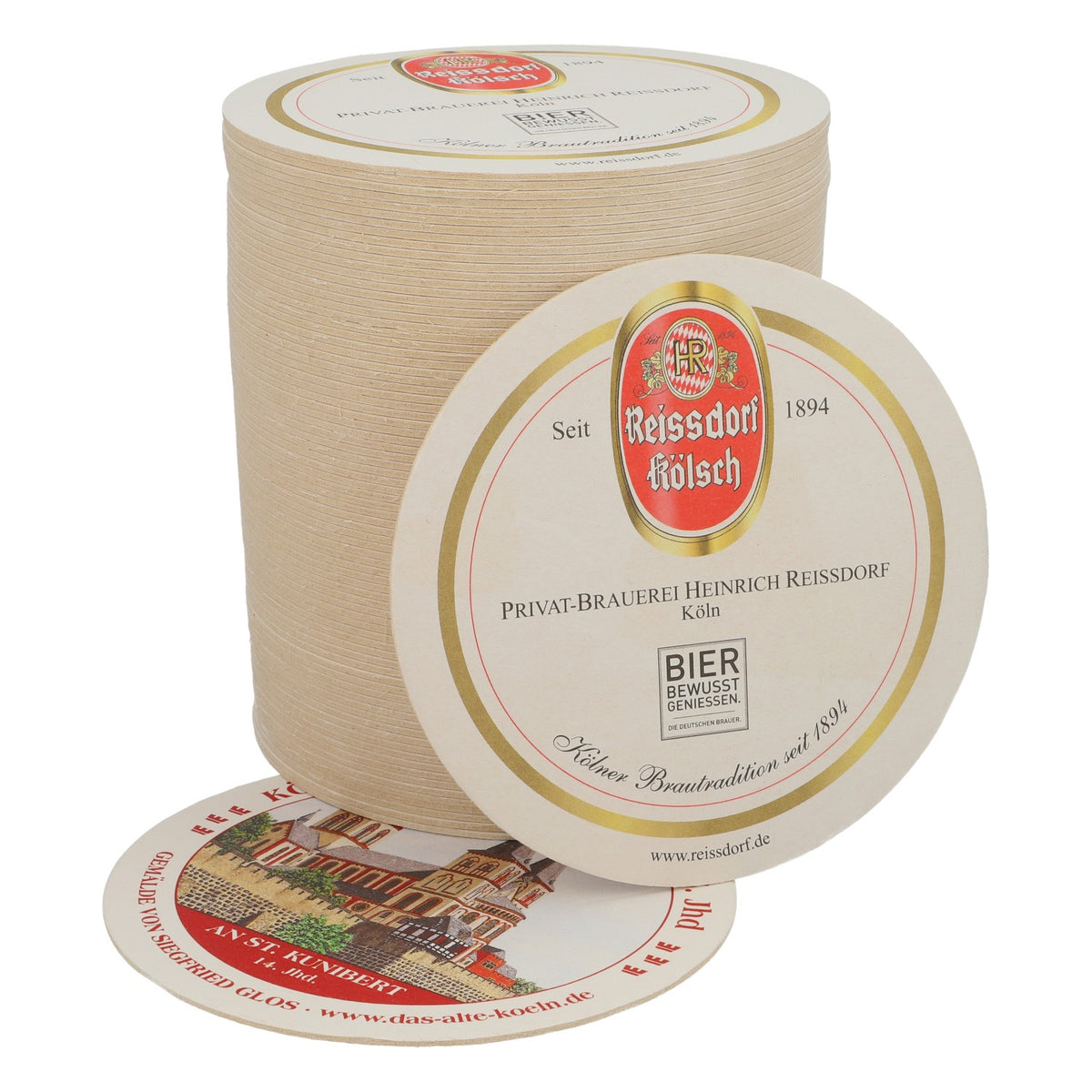 80x sous-verres Reissdorf « Cologne au Moyen Âge » AN St. Kunibert