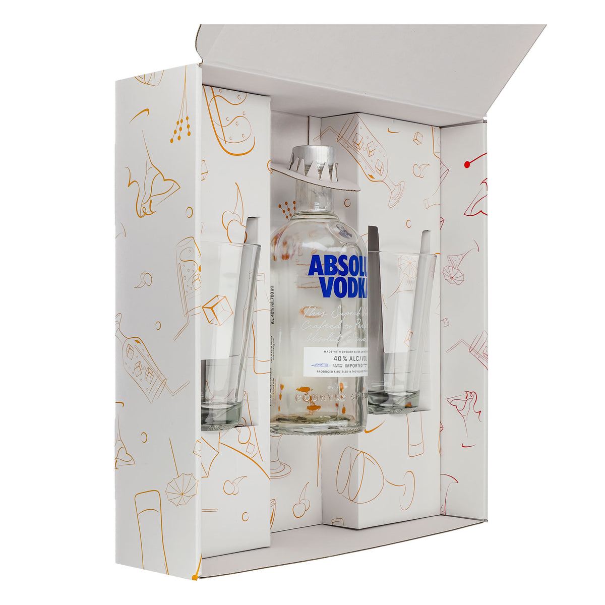 Absolut Vodka Geschenkset 0,7l Flasche 40 % Vol. + Gläser Grcic–weiß – Ansicht 4
