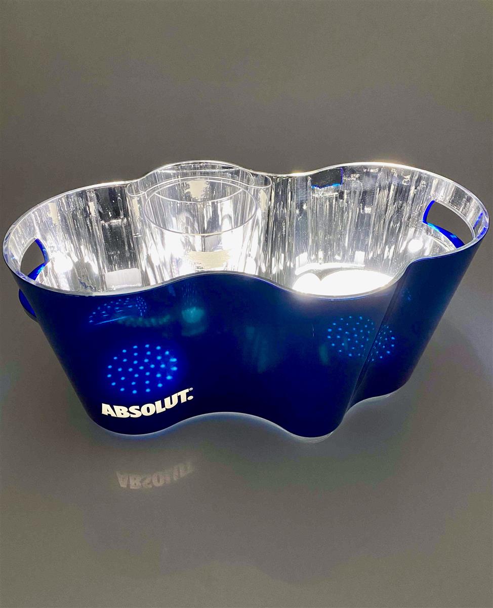 Absolut Vodka LED Refroidisseur de bouteille rechargeable Wellig Nouveau Wave Glacière XXL éclairée Bar