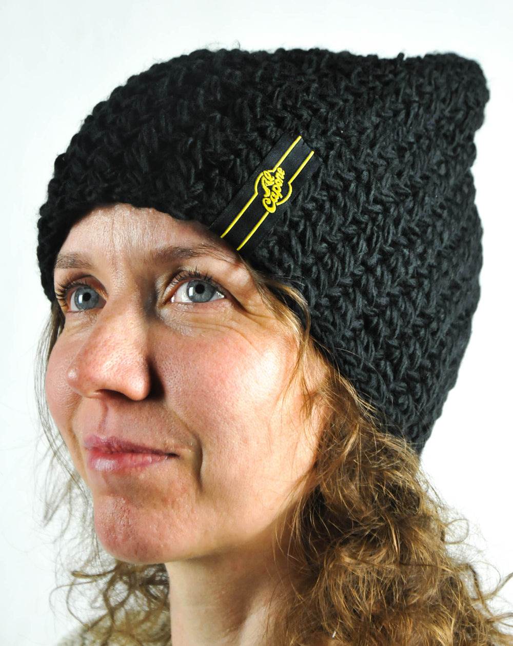Casquette Al Capone Casquette en laine Casquette tricotée Noire tricotée grossièrement