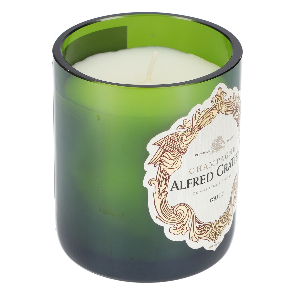 Bougie Alfred Gratien Champagne en verre vert, design Bubbles – Vue 2