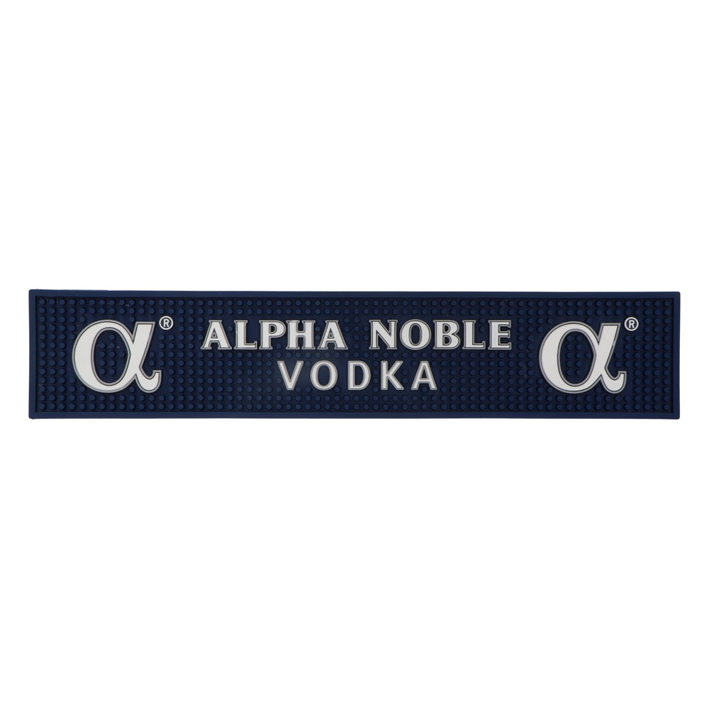 Tapis de bar Alpha Noble Vodka Tapis égouttoir Tapis en caoutchouc Accessoires de bar Bleu 50 x 10 cm