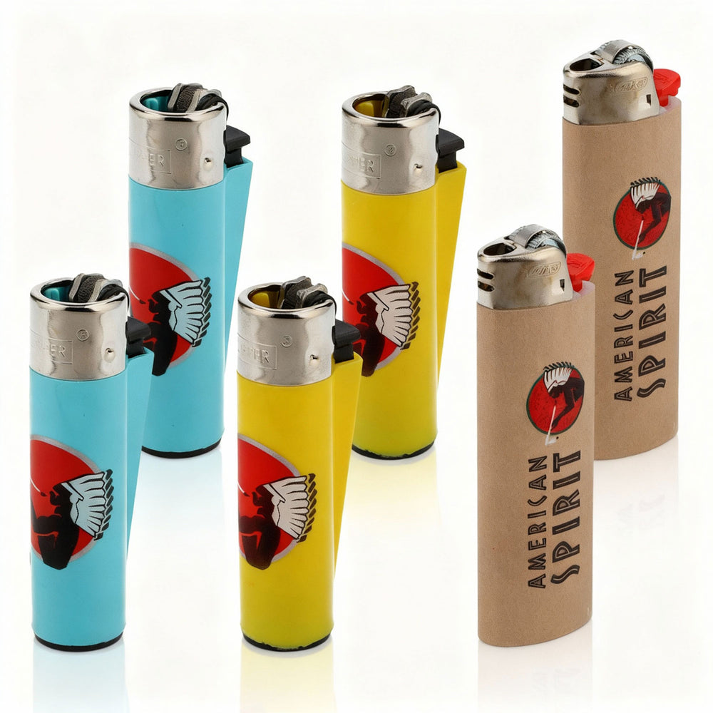 Coffret briquet American Spirit comprenant 4 briquets Clipper et 2 briquets Bic
