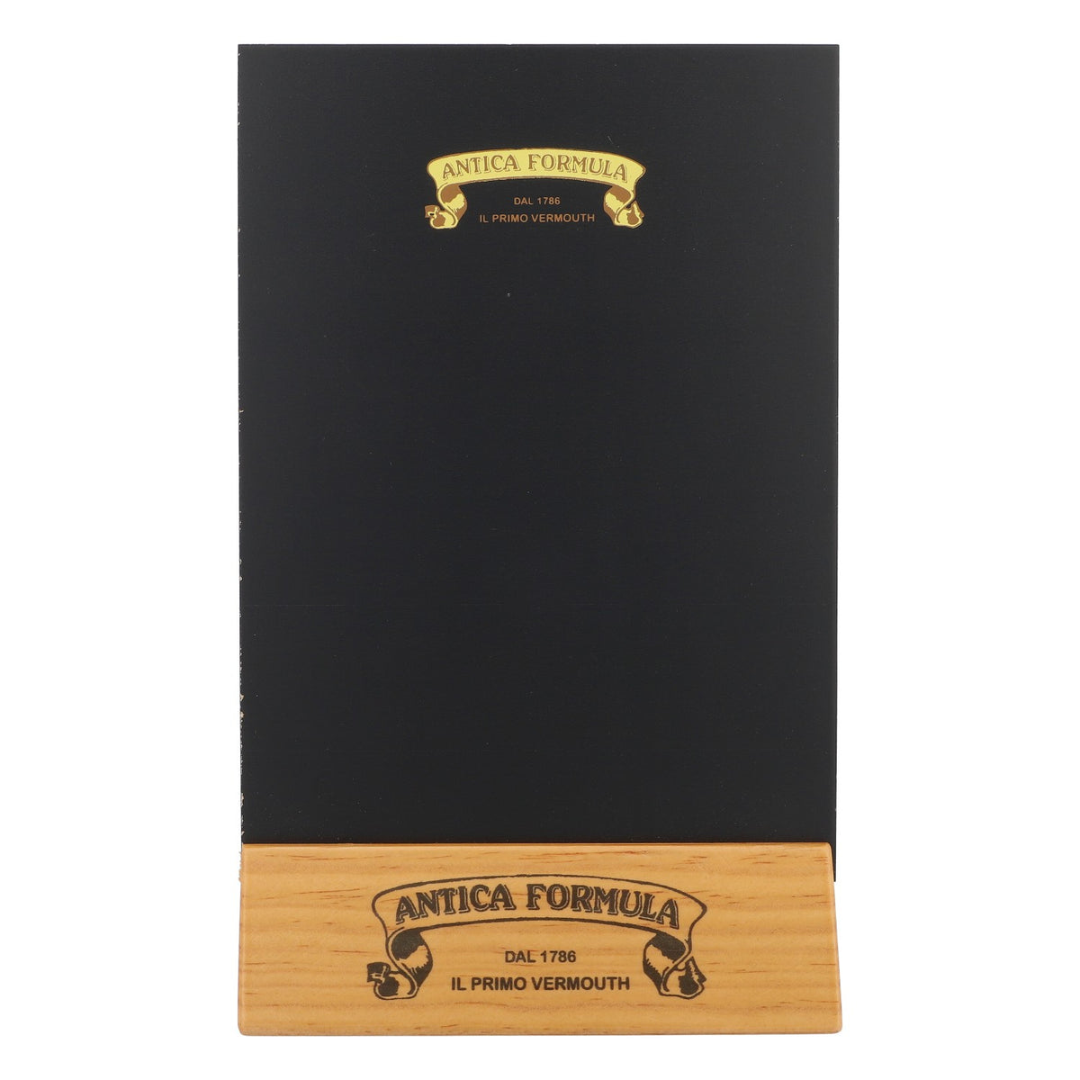 Antica Formula Vermouth Présentoir de table Tableau des prix Tableau noir Bois – Vue 2