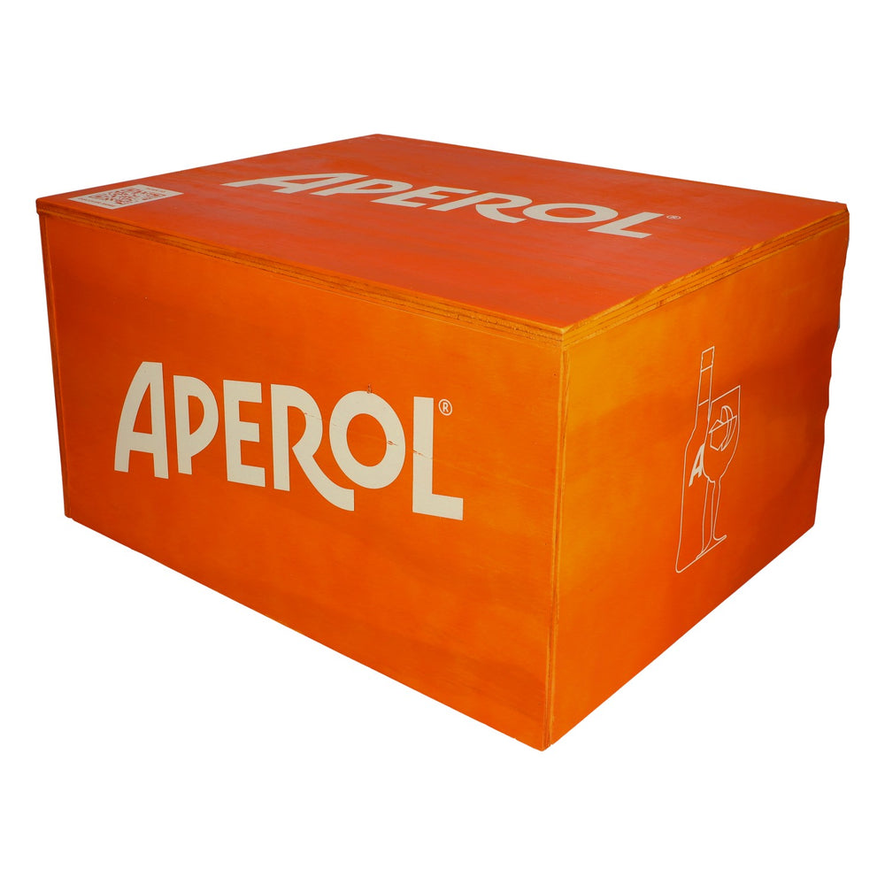 Aperol Spritz Caisse en bois Orange 45x38x26cm Siège Table Extérieur Jardin Boîte Coffre