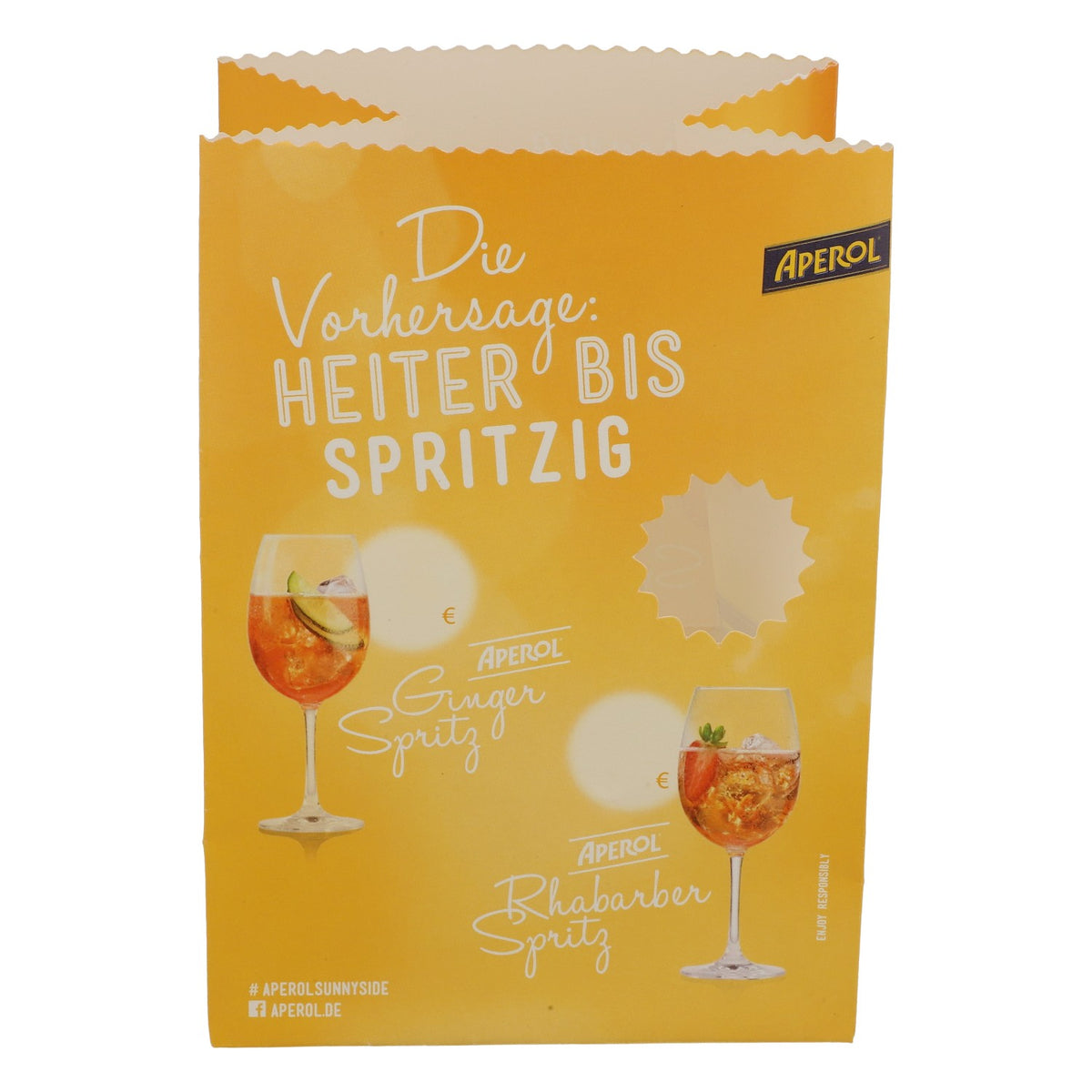 Aperol Spritz Liqueur Sac en papier Bougeoir Bougeoir « La prévision : joyeux et pétillant » – Vue 3