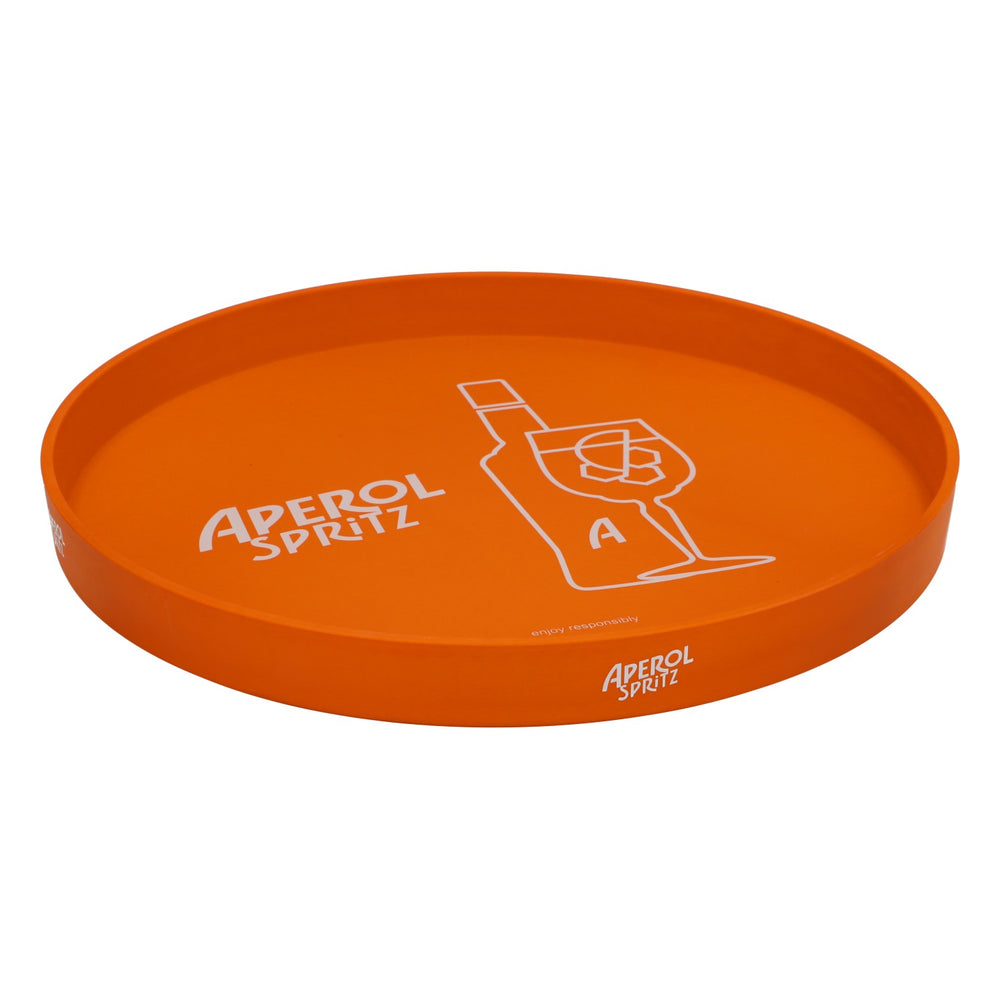 Plateau à liqueur Aperol Spritz Plateau de serveur Plateau de service 33,5 cm de diamètre Orange