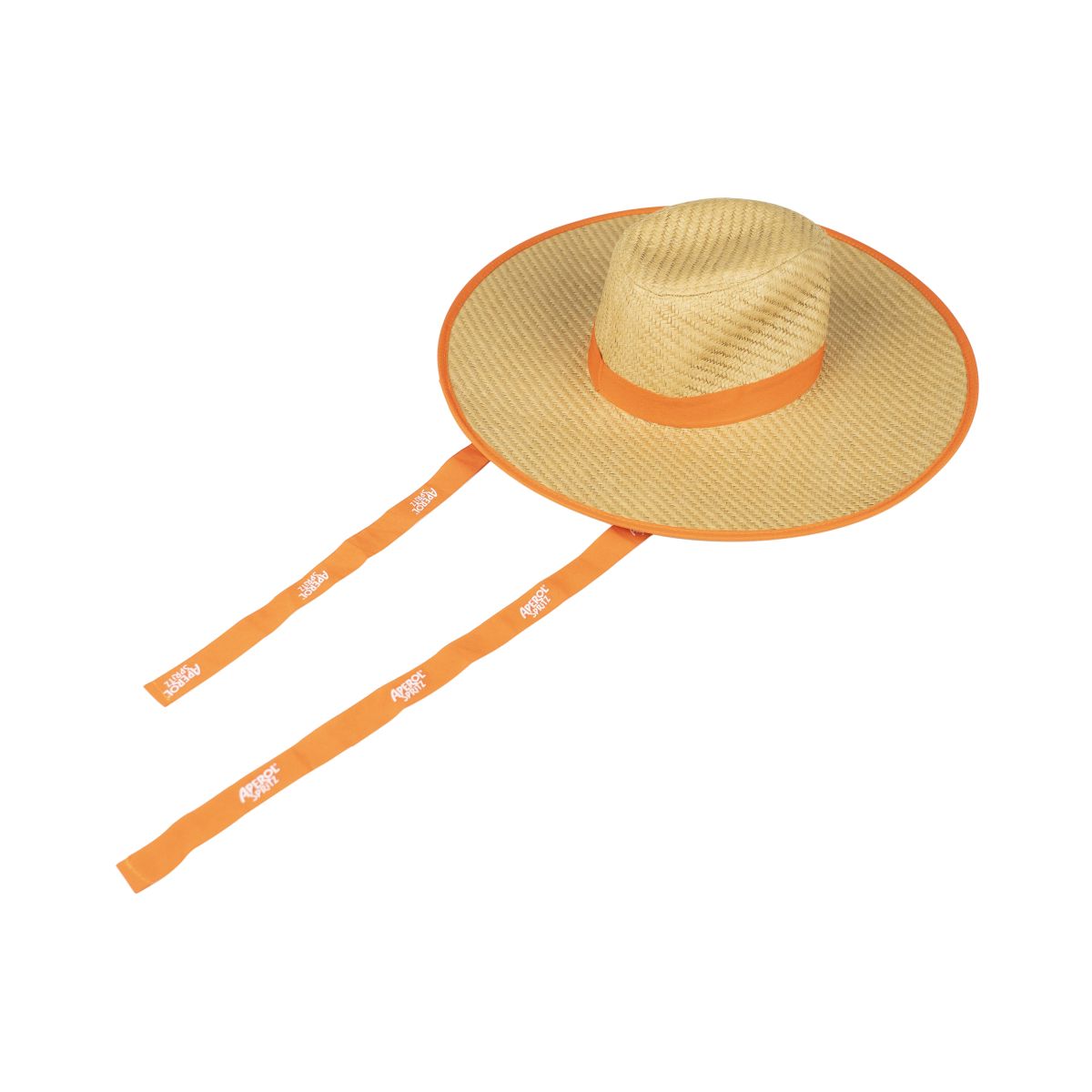 Chapeau de paille Aperol Spritz à large bord et rubans Casquette – Vue 2
