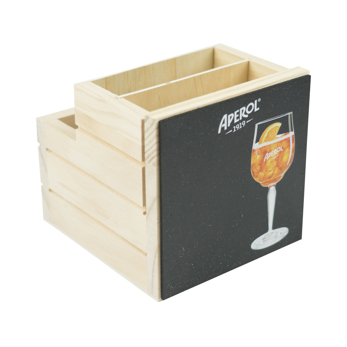 Aperol Spritz Présentoir de table Couverts Vaisselle Porte-serviettes Boîte en bois Gastronomie – Vue 2