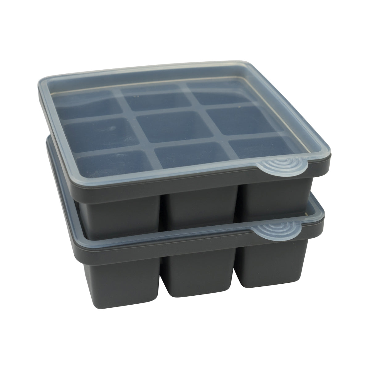 APS Moules à glaçons, lot de 2, cubes XL, récipient en silicone, couvercle, moule à glaçons – Vue 4