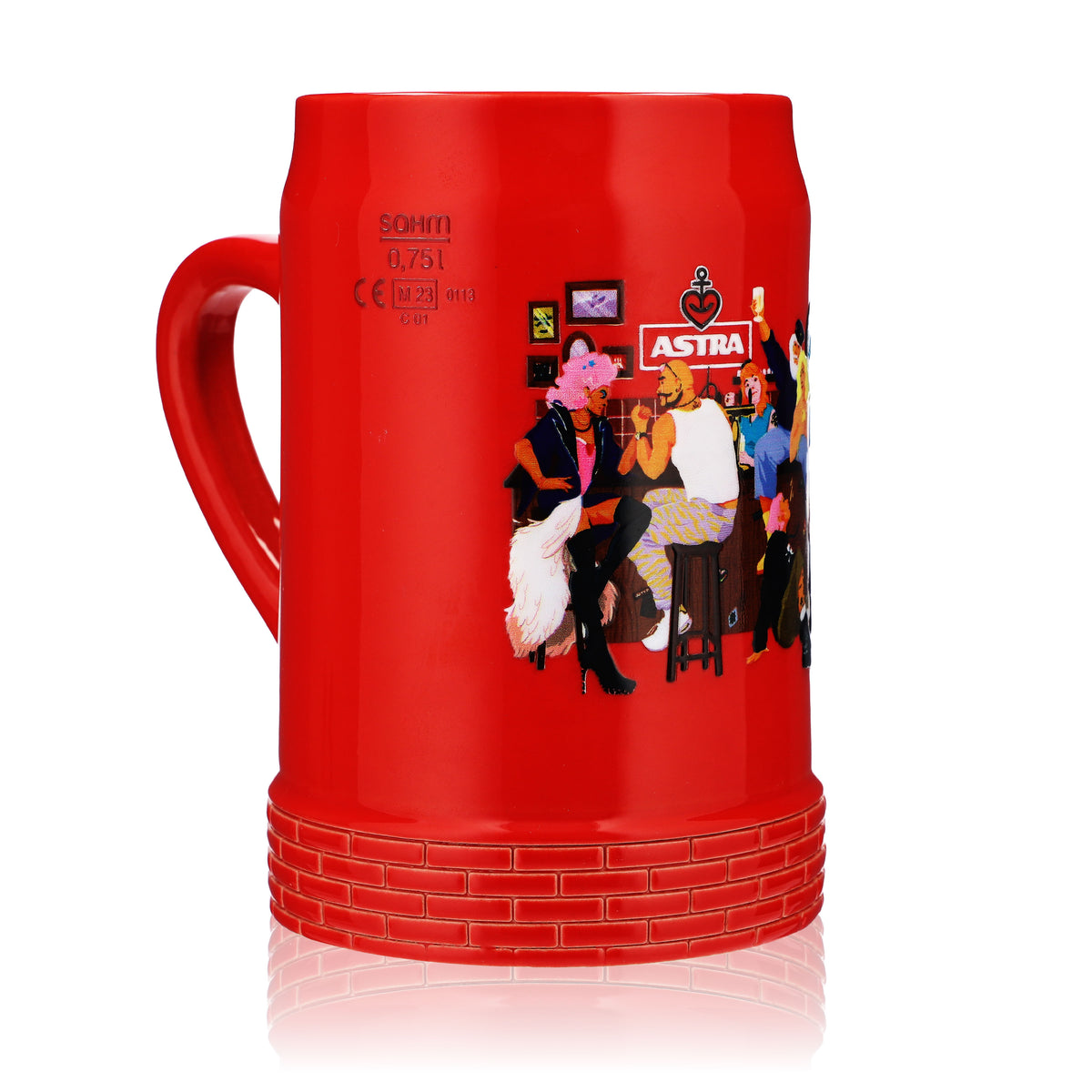Verre à bière Astra 0,75 l Chope de collection Chope en édition spéciale Chope en terre cuite Seidel Rouge – Vue 2
