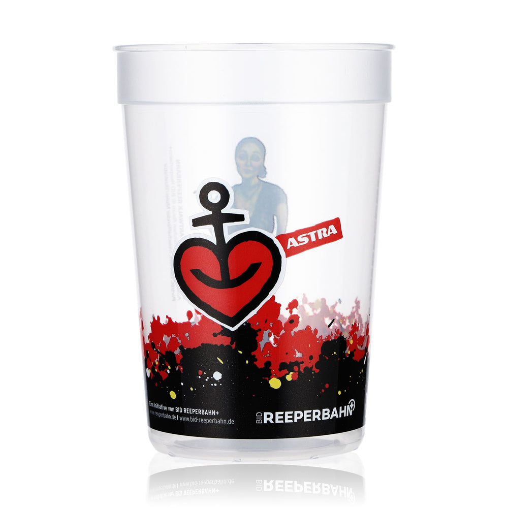 Verre à bière Astra, gobelet réutilisable en plastique rigide, 0,4 l, Reeperbahn Domenica Niehoff