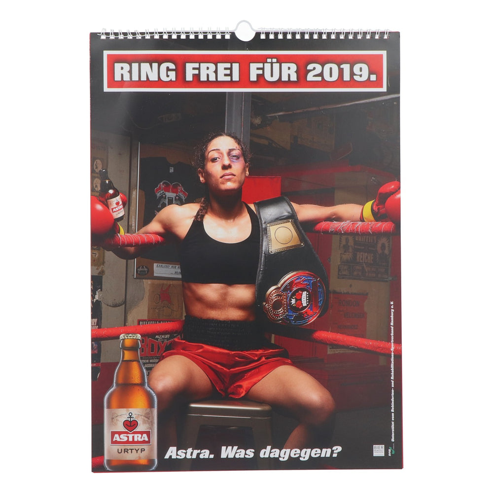 Calendrier Astra Bier Calendrier mural Calendrier illustré « Ring frei für 2019 » (Que le combat commence pour 2019)