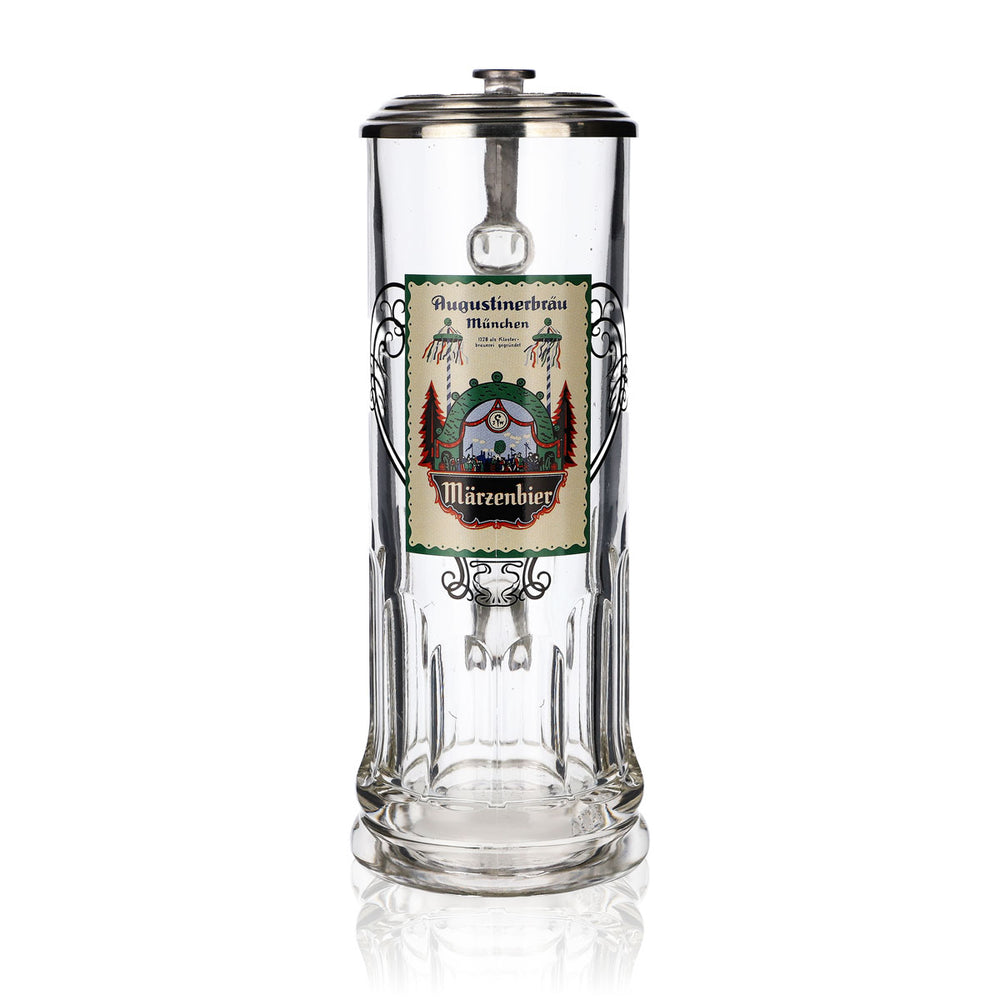 Verre à collection Augustiner 0,59 l bière Märzen couvercle en étain chope Seidel amateur