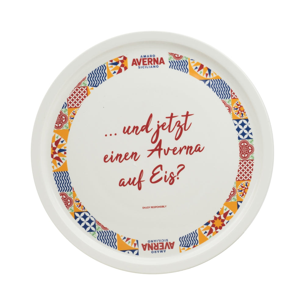 Averna Amaro Assiette Ø31cm Pizza Pasta Italie Porcelaine Mosaïque Gastronomie Glacier