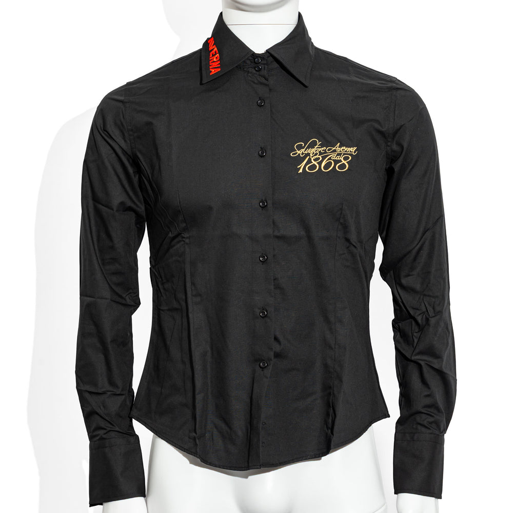 Chemise Averna Likör, taille M, chemisier noir pour femme