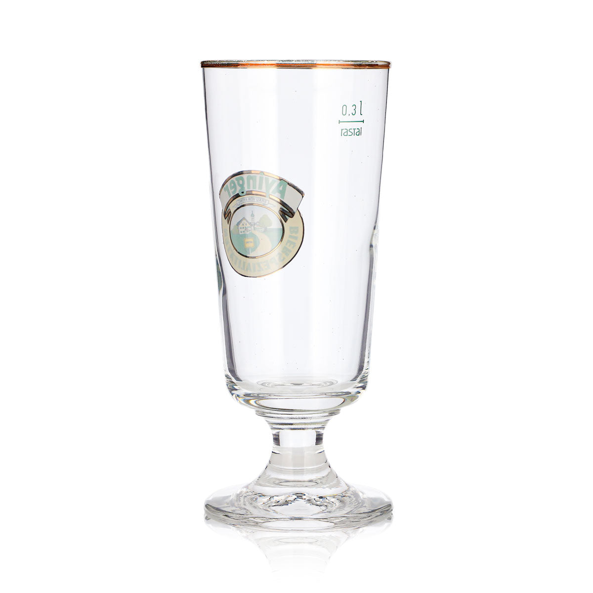 Verre à bière Ayinger 0,3 l, forme coupe, bord doré, motif Rastal – Vue 4