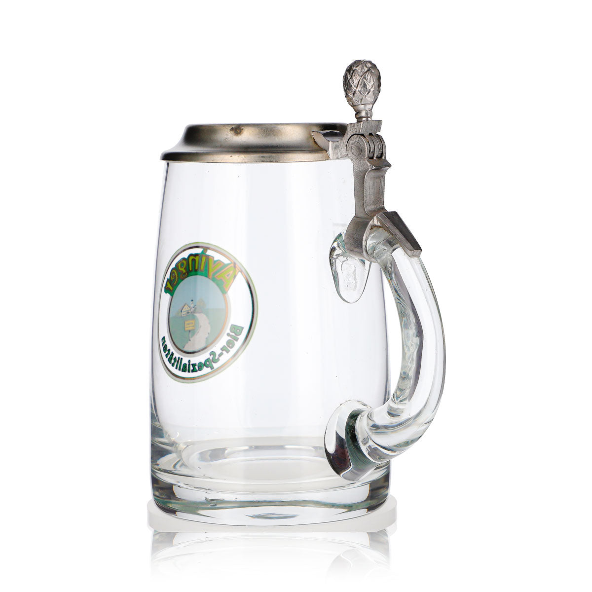 Verre à bière Ayinger, chope, pichet, 0,5 l avec couvercle en étain Rastal – Vue 4