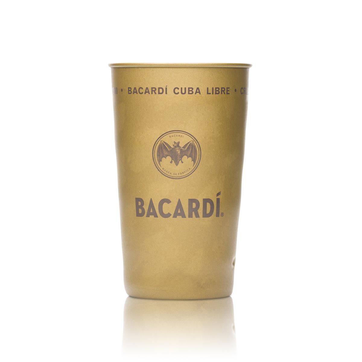 Tasse à rhum Bacardi 0,38 l - Tasse métallique exclusive Matt Gold Limited Edition
