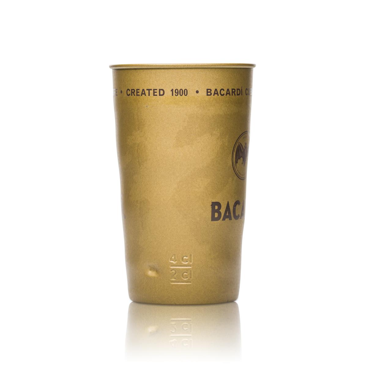 Tasse à rhum Bacardi 0,38 l - Tasse métallique exclusive Matt Gold Limited Edition – Vue 3