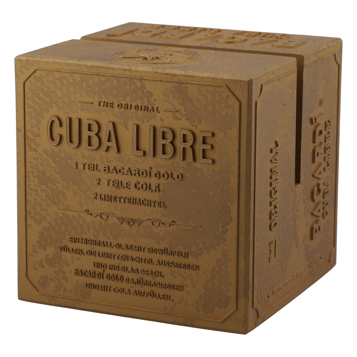 Présentoir de table Bacardi Rum Présentoir Présentoir à cartes Entièrement métallique (or) – Vue 2