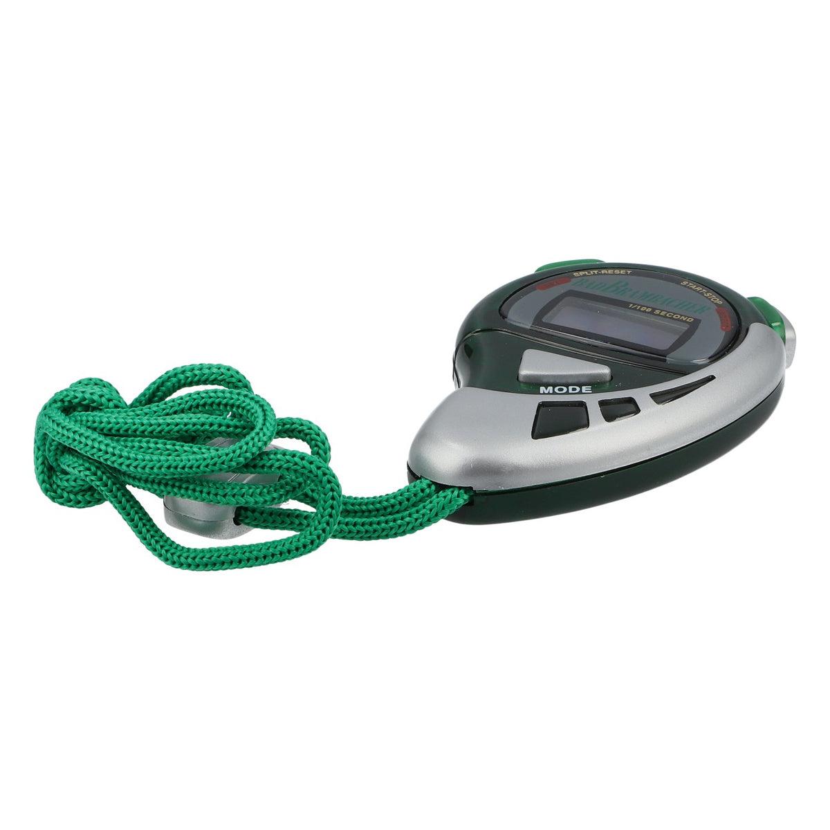 Chronomètre de sport Bad Brambacher avec cordon de cou, argent et vert – Vue 2