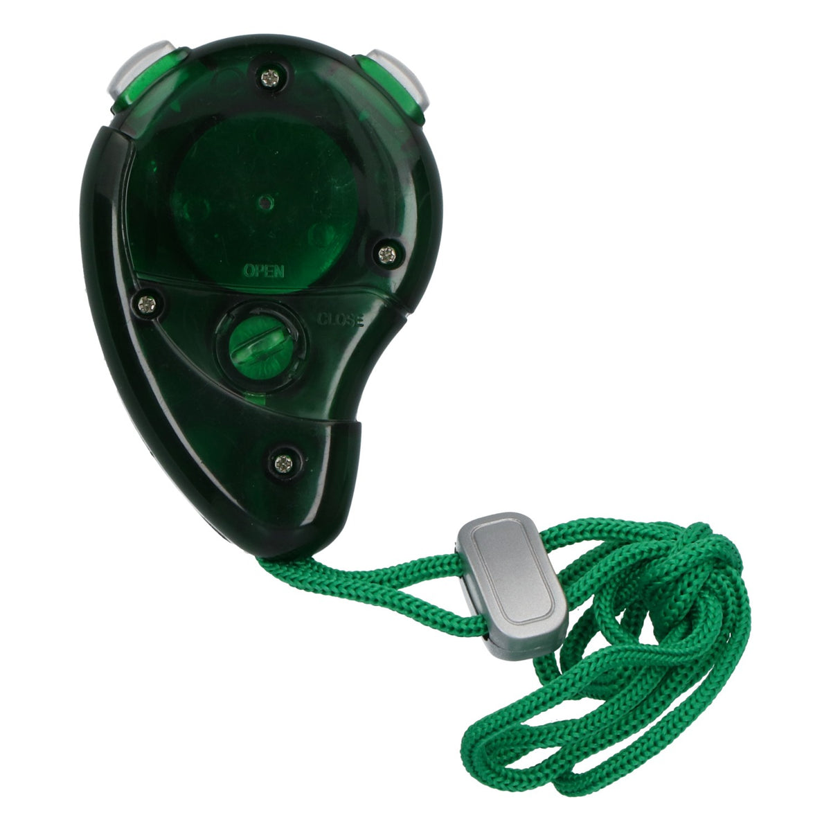 Chronomètre de sport Bad Brambacher avec cordon de cou, argent et vert – Vue 3